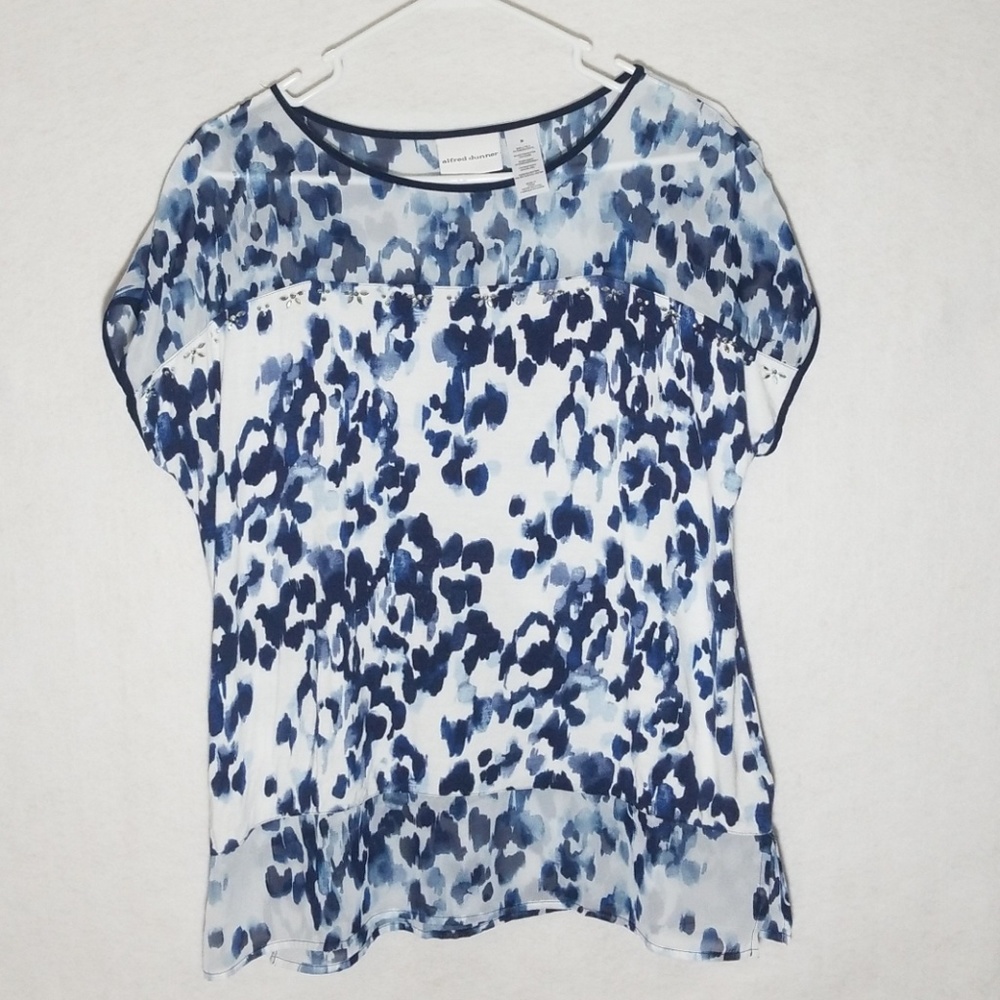Alfred Dunner Blue Blouse Size Medium